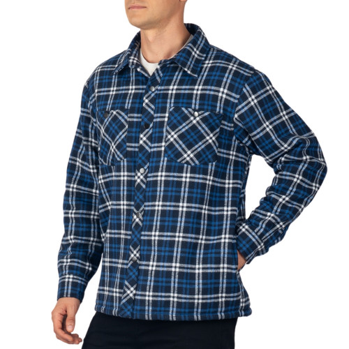 Alpine Swiss Mens Josh Fleece-Lined Flannel Jacket Heavyweight